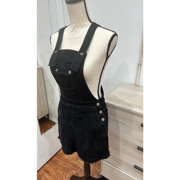 7 For All Mankind Women's Overall Dress in Black Sands Twill size 2 - Picture 2 of 11